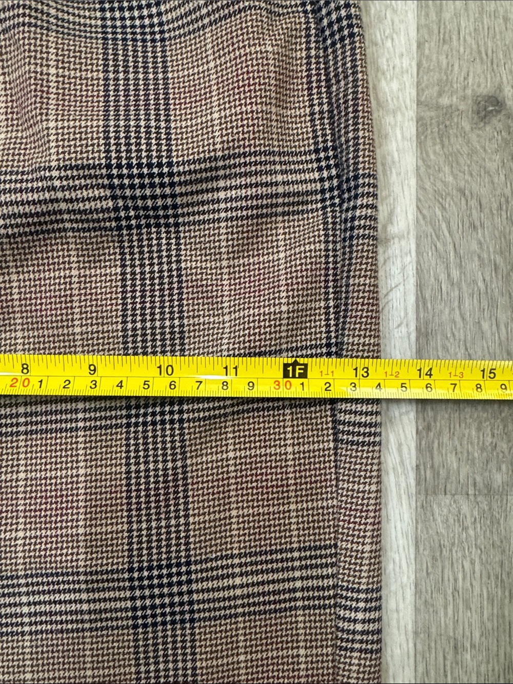 Old Navy Brown Plaid Taylor Wide Leg Trouser Dress Pants with Black Check. SizeL - Picture 10 of 13